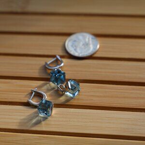 Slver Blue drop earrings and pendulum